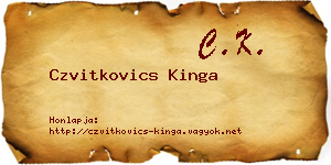 Czvitkovics Kinga névjegykártya